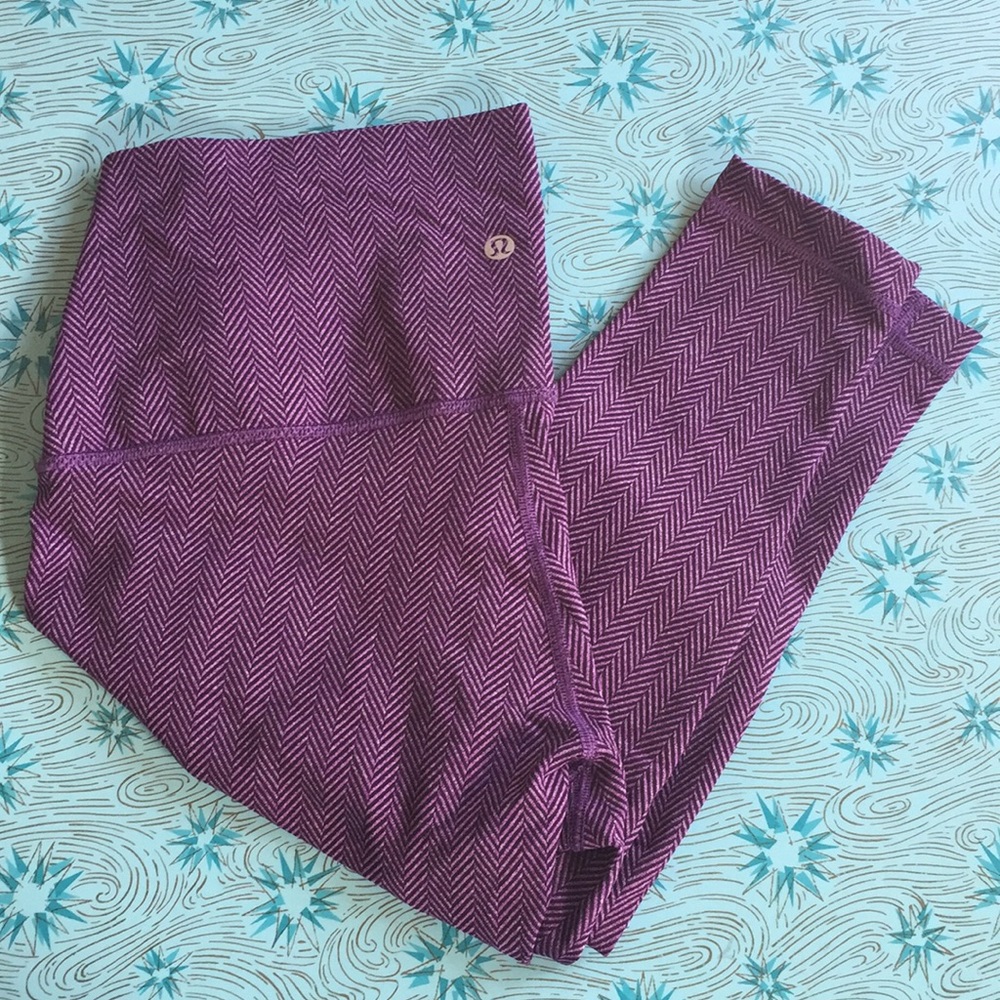 LULULEMON Size 8 Purple Herringbone pant